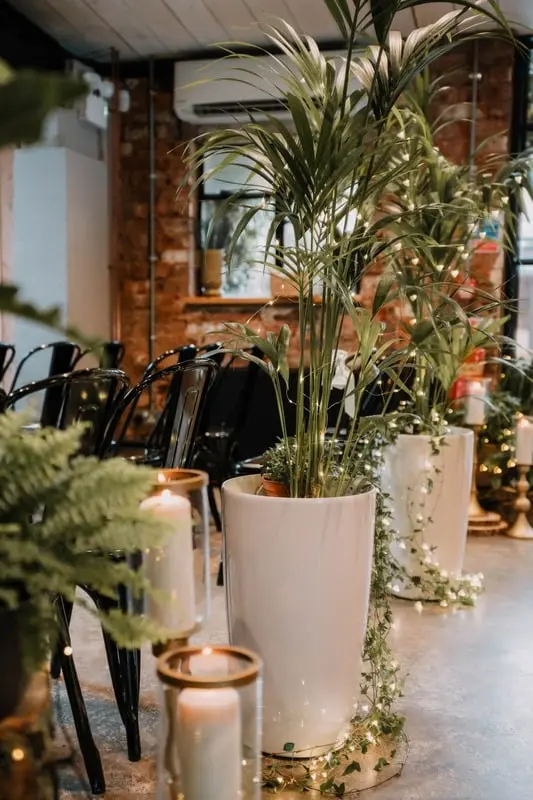 Botanical Aisle Styling with Greenery and Candlelight