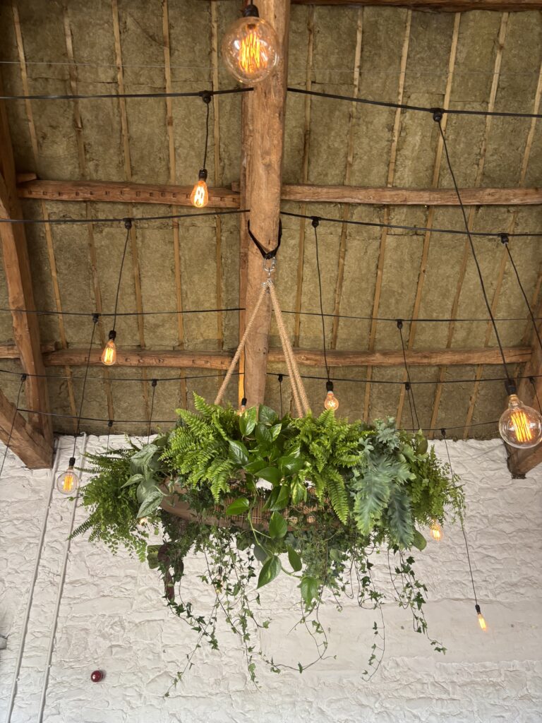 Hanging Greenery Installation with Botanical Wedding Styling